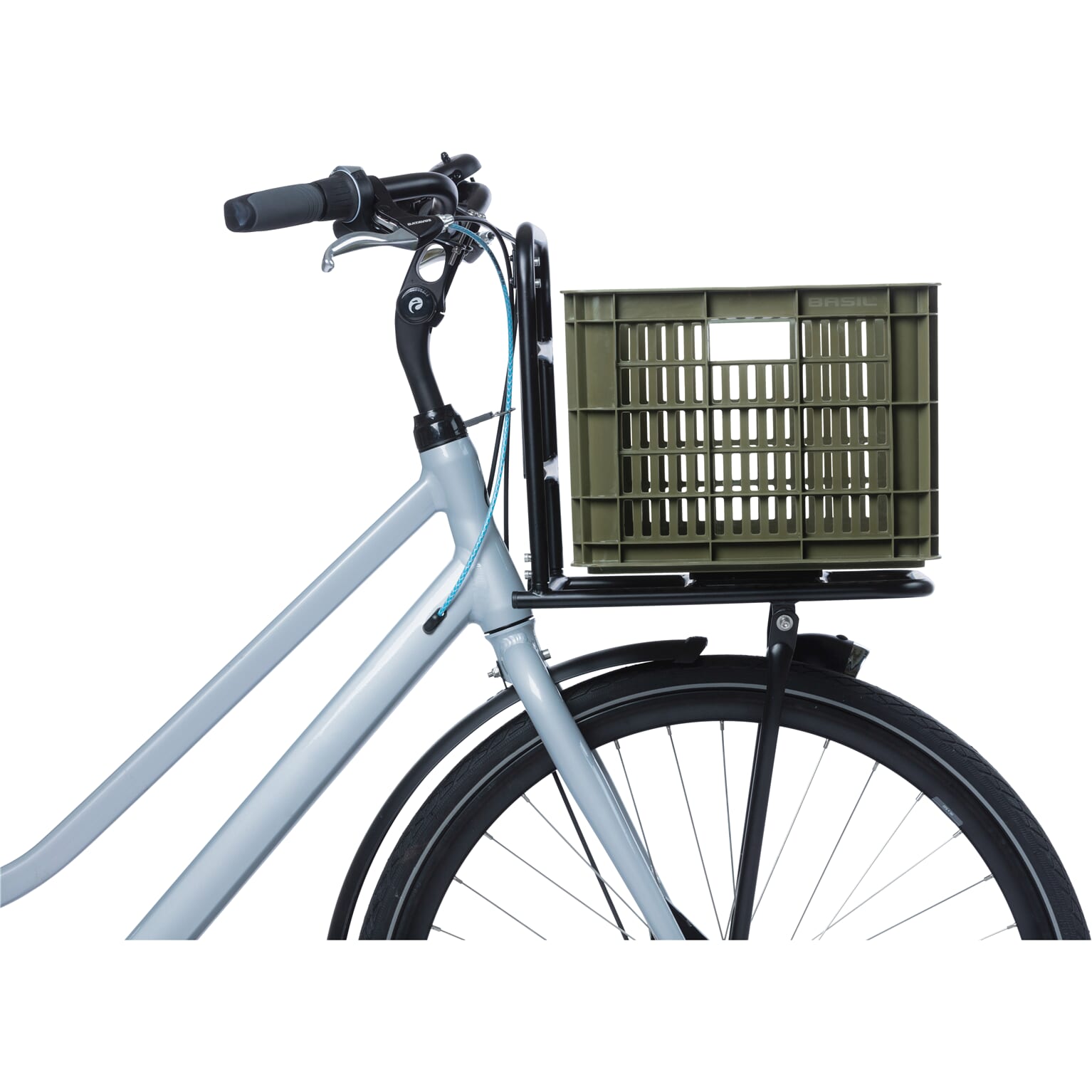 Basil fietskrat M moss groen 29.5L recycled