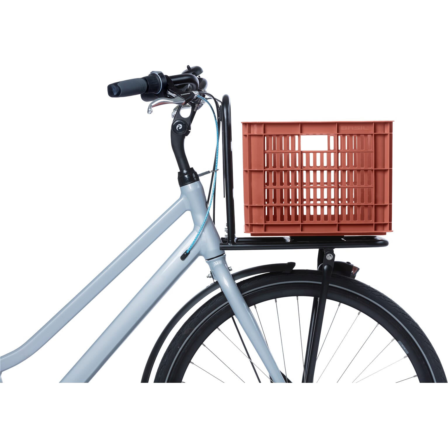 Basil fietskrat M terra rood 29.5L recycled
