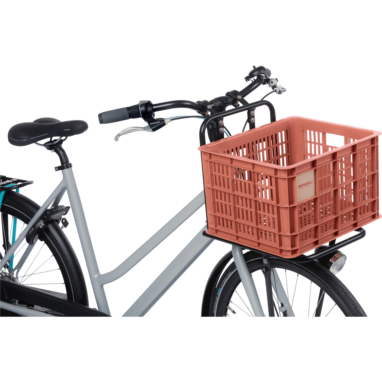 Basil fietskrat M terra rood 29.5L recycled