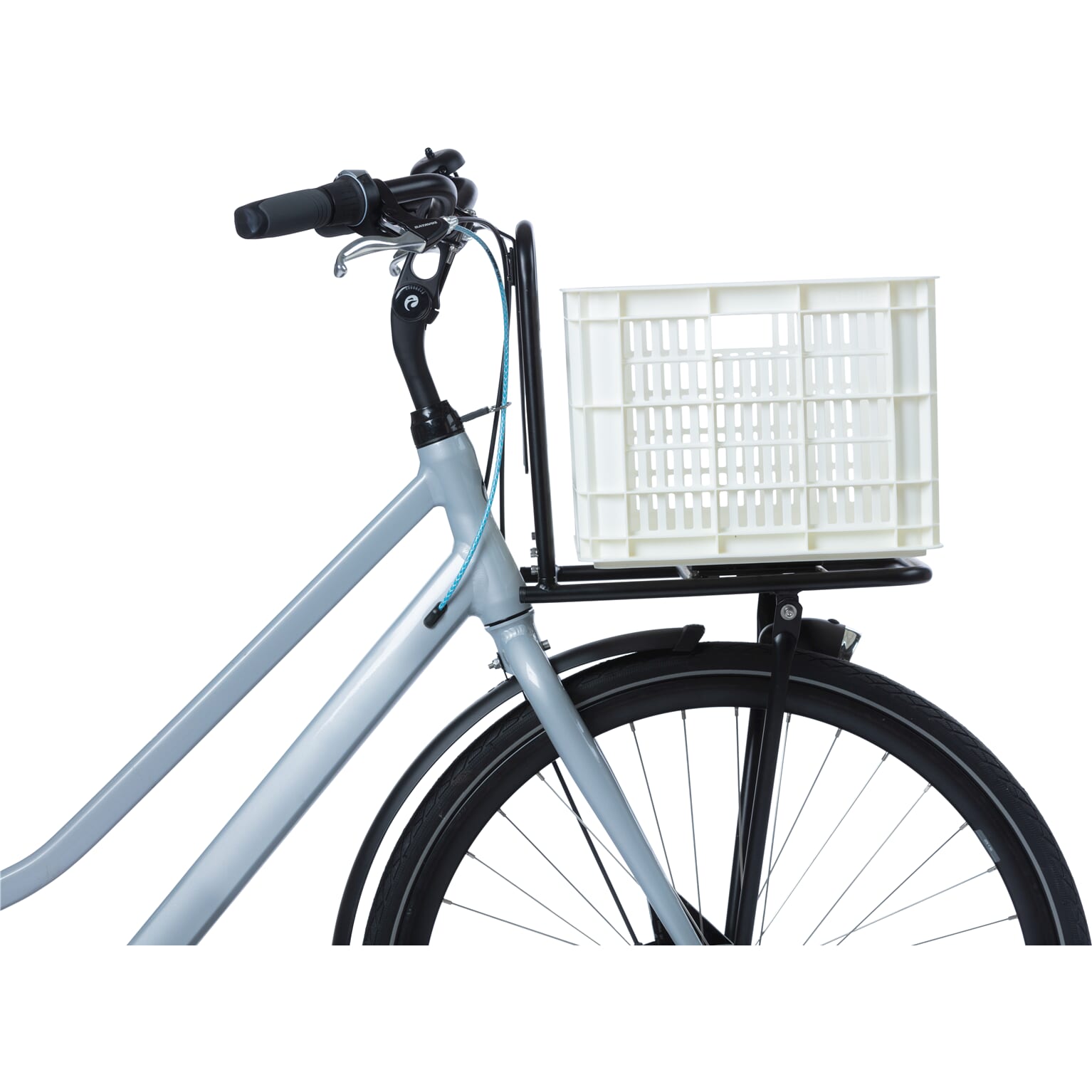 Basil fietskrat M bright wit 29.5L recycled