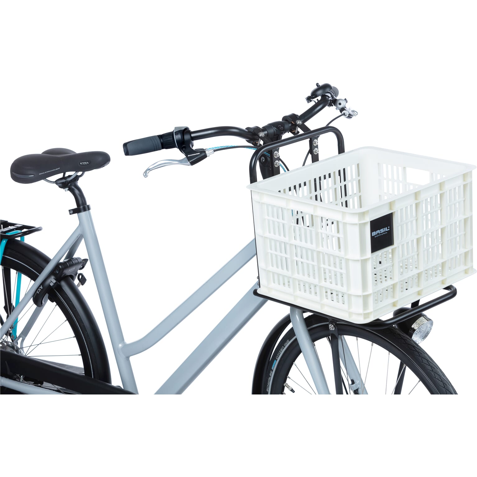 Basil fietskrat M bright wit 29.5L recycled