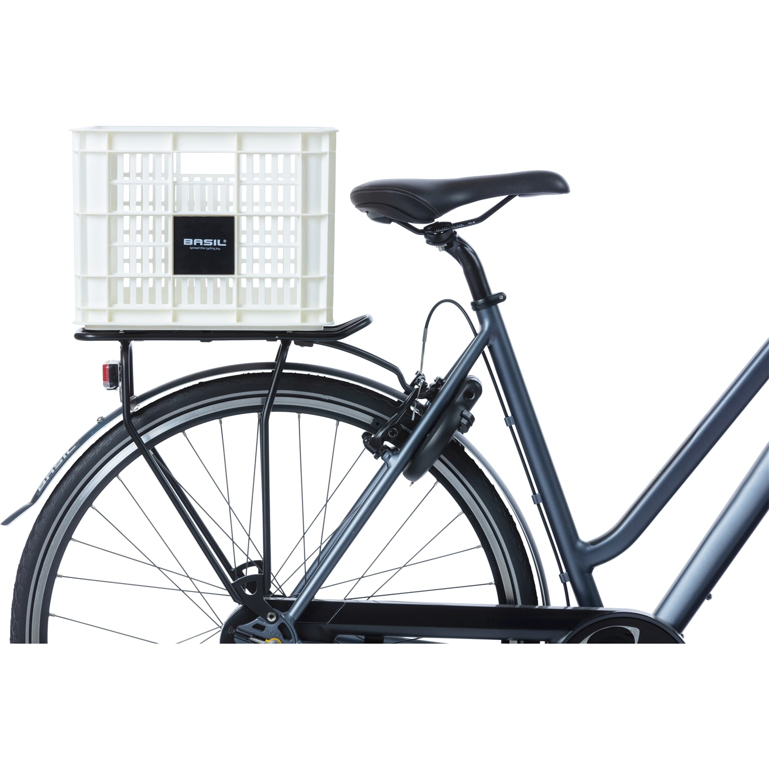 Basil fietskrat M bright wit 29.5L recycled