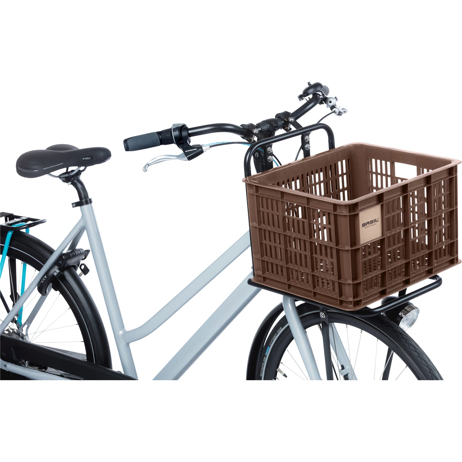 Basil fietskrat M bruin 29.5L recycled