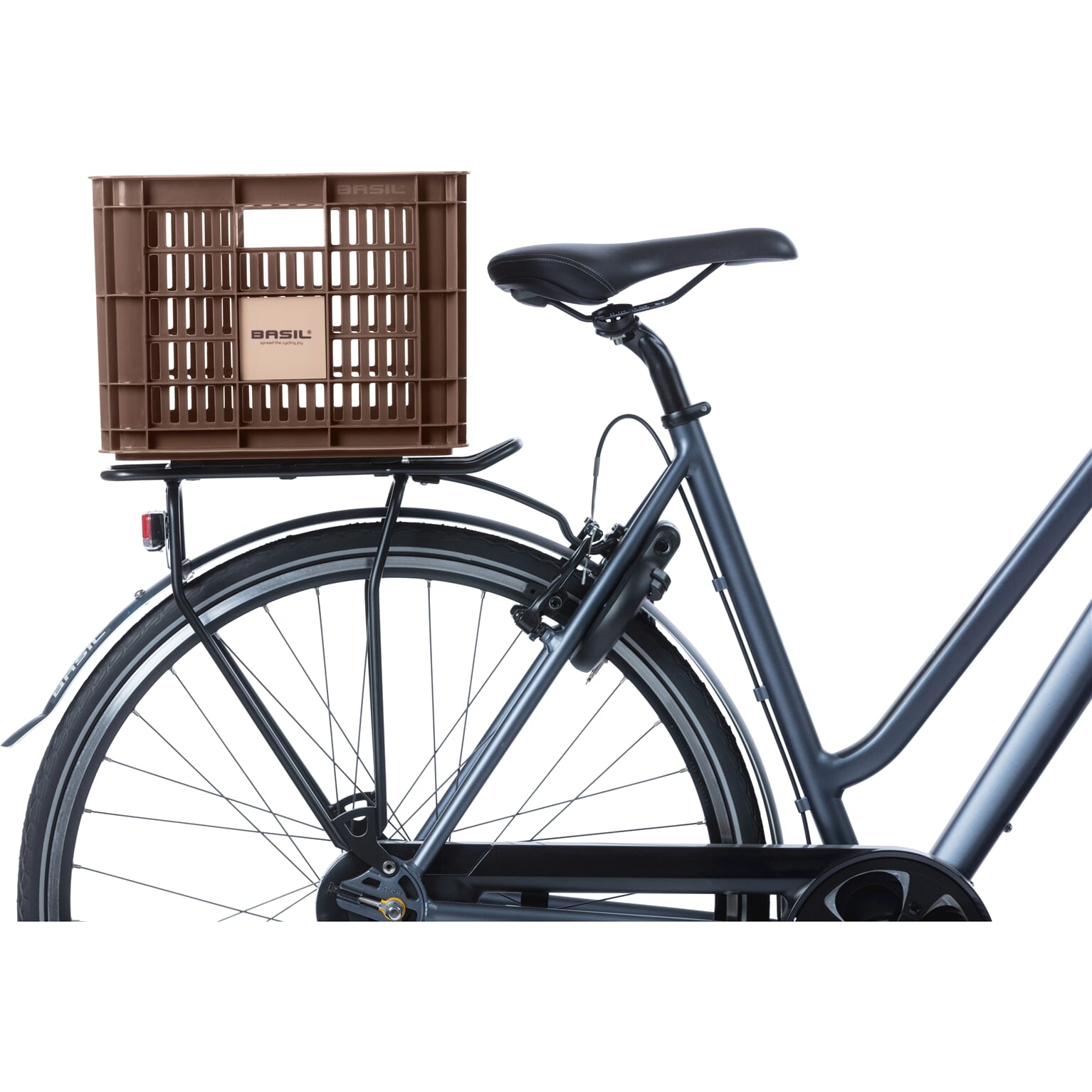 Basil fietskrat M bruin 29.5L recycled
