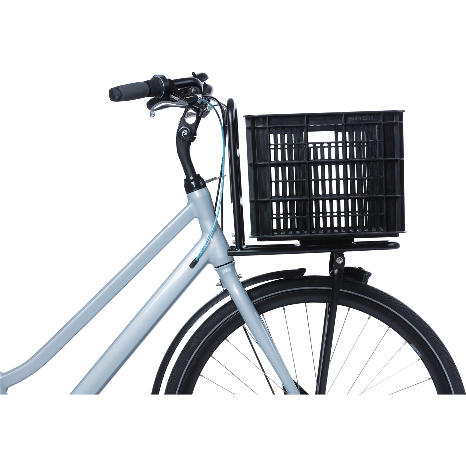 Basil fietskrat L - Zwart - 40L recycled