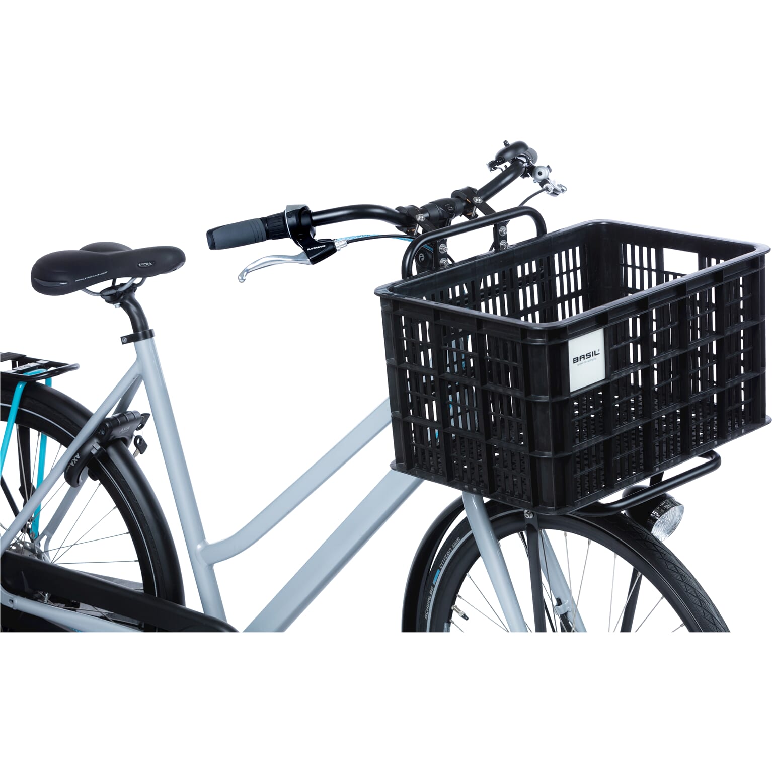 Basil fietskrat L - Zwart - 40L recycled