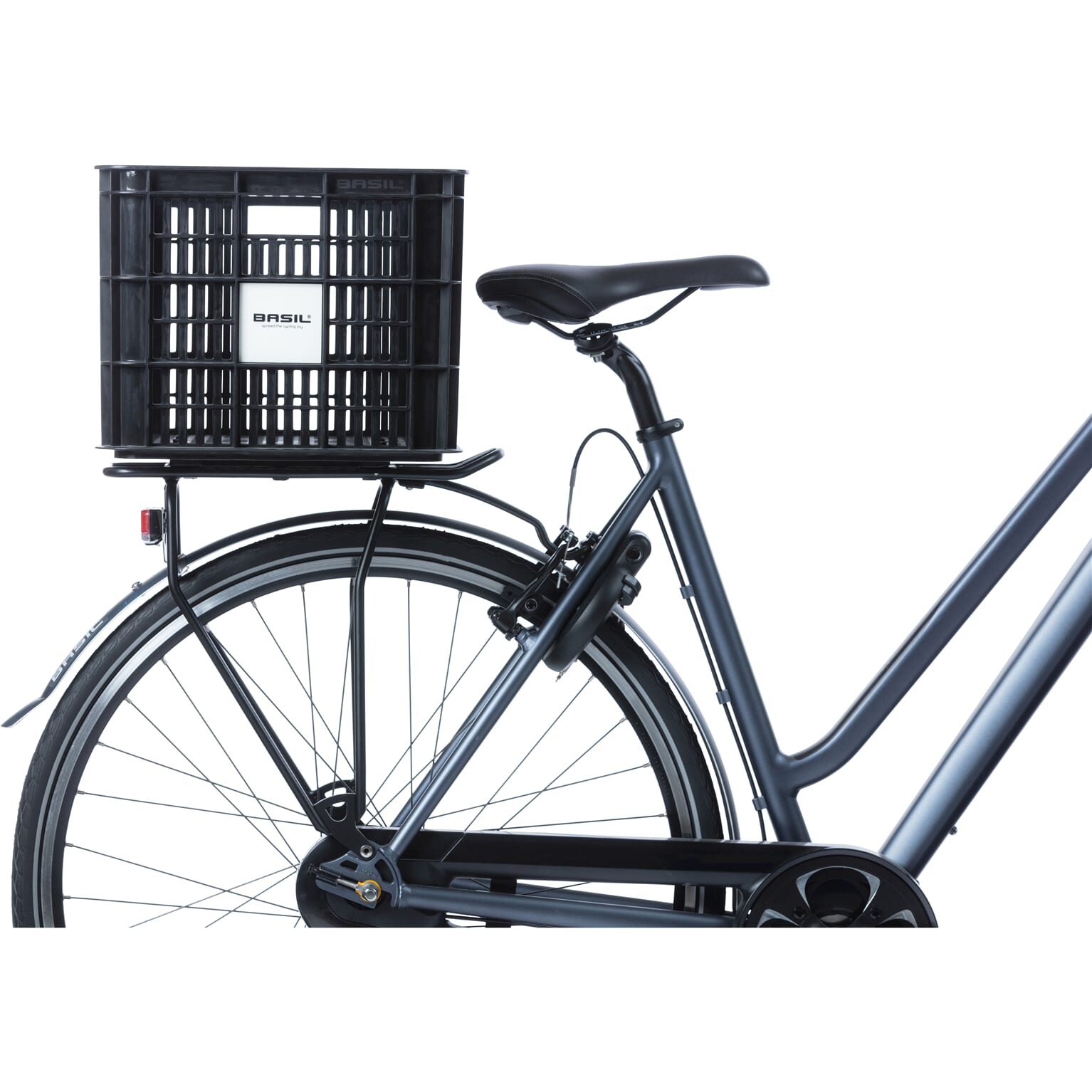 Basil fietskrat L - Zwart - 40L recycled