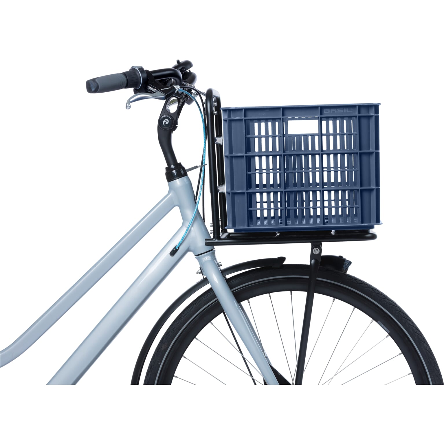 Basil fietskrat L blauw 40L recycled
