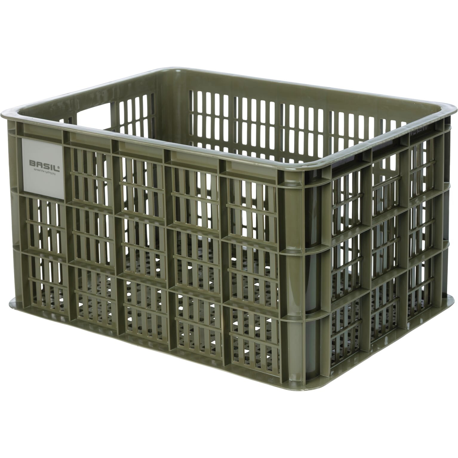 Basil fietskrat L moss groen 40L recycled