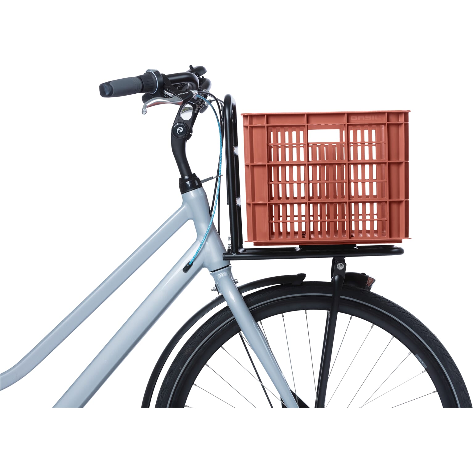 Basil fietskrat L terra rood 40L recycled