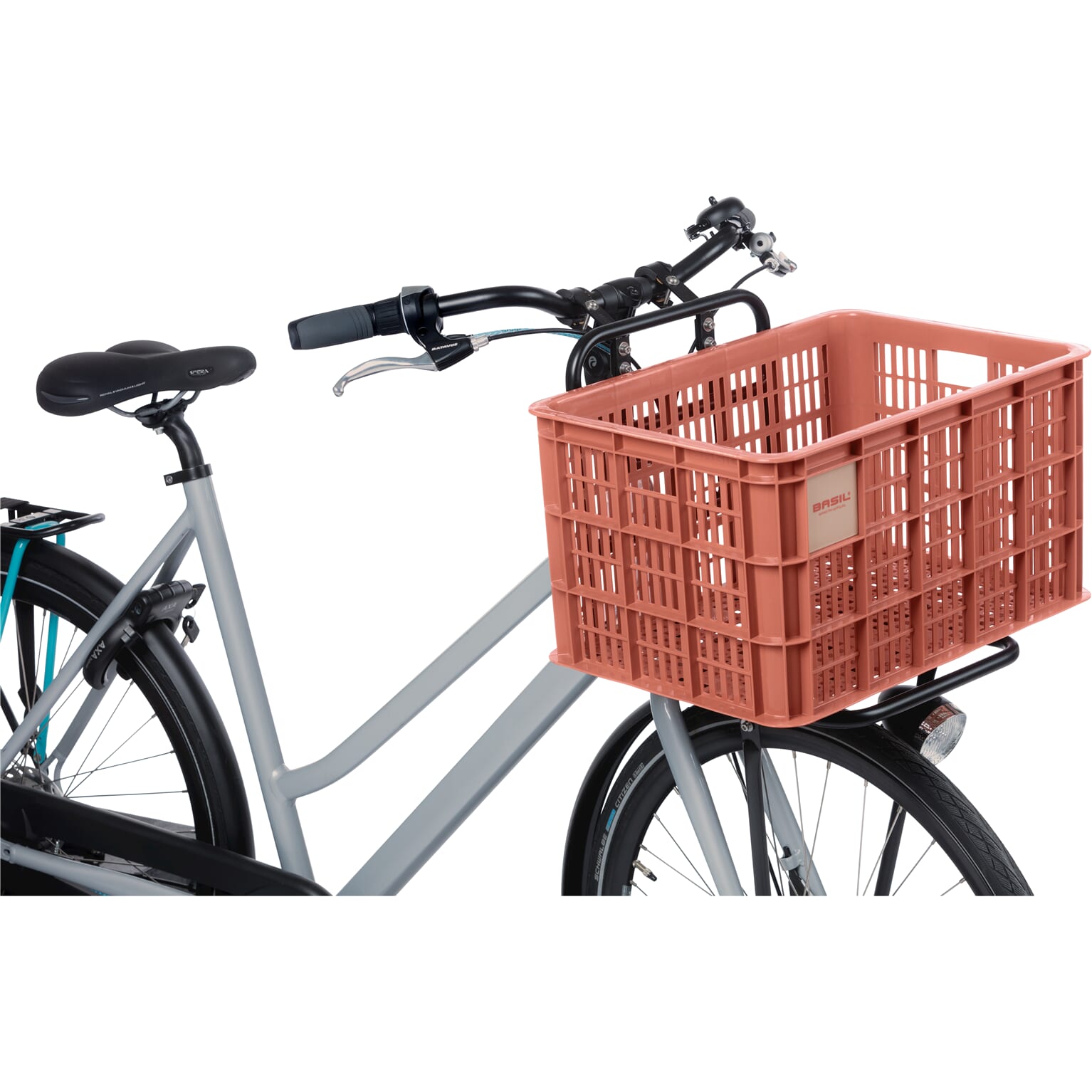 Basil fietskrat L terra rood 40L recycled
