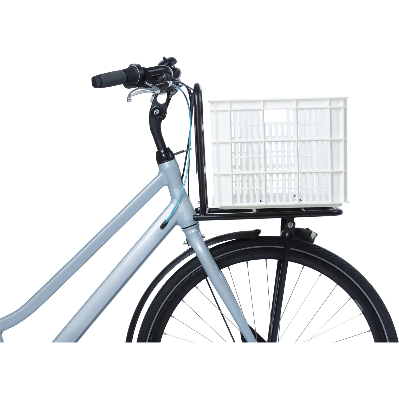 Basil fietskrat L bright wit 40L recycled