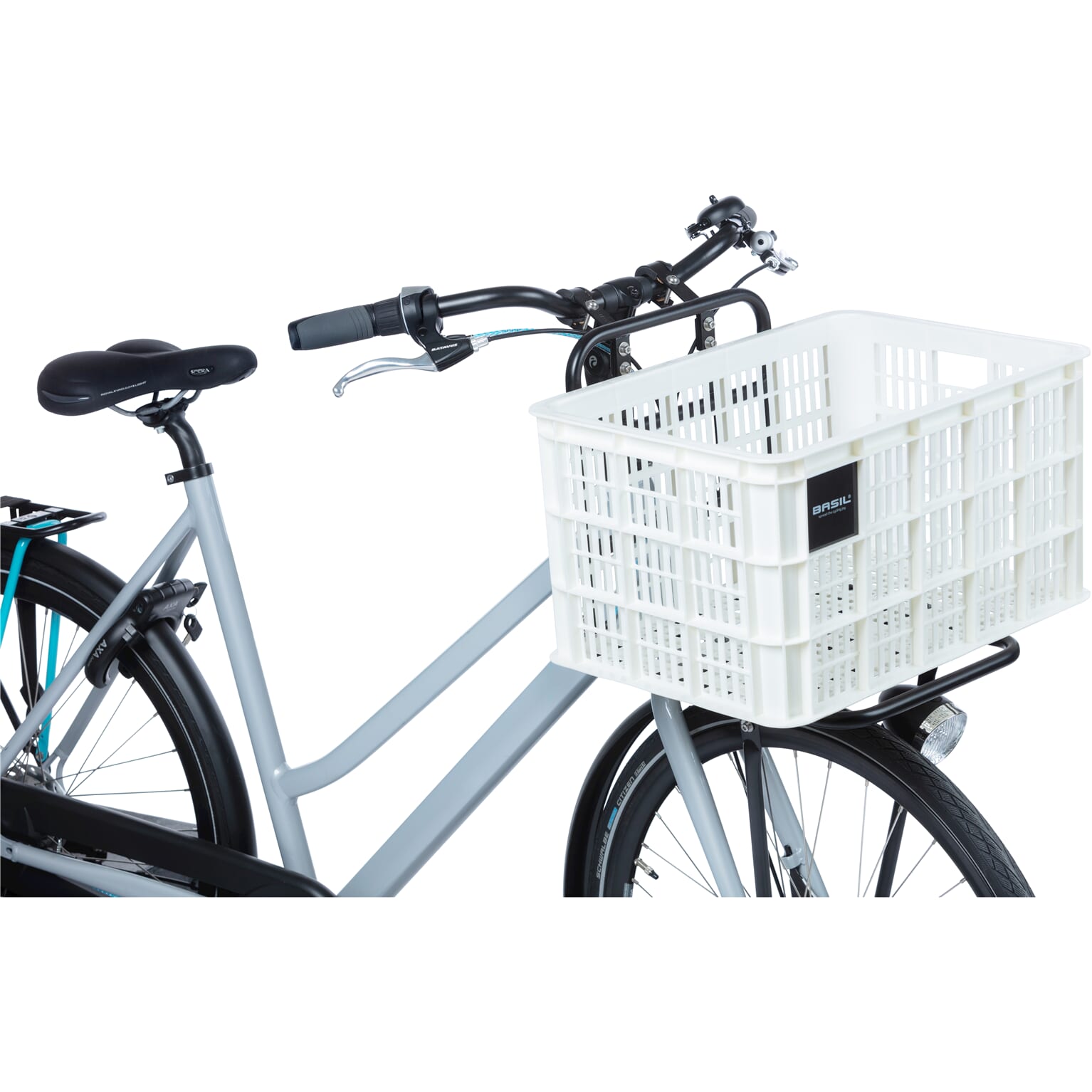 Basil fietskrat L bright wit 40L recycled