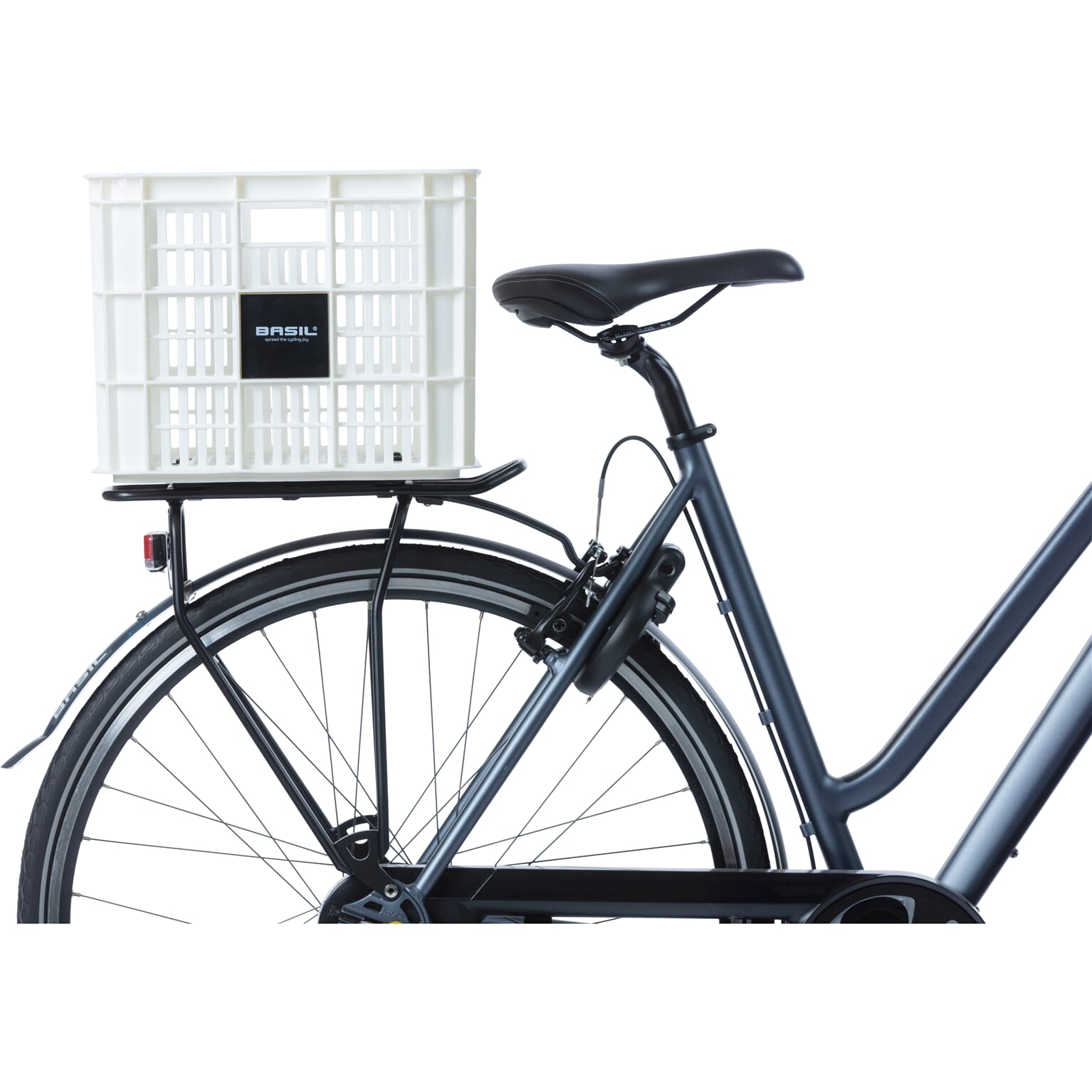 Basil fietskrat L bright wit 40L recycled