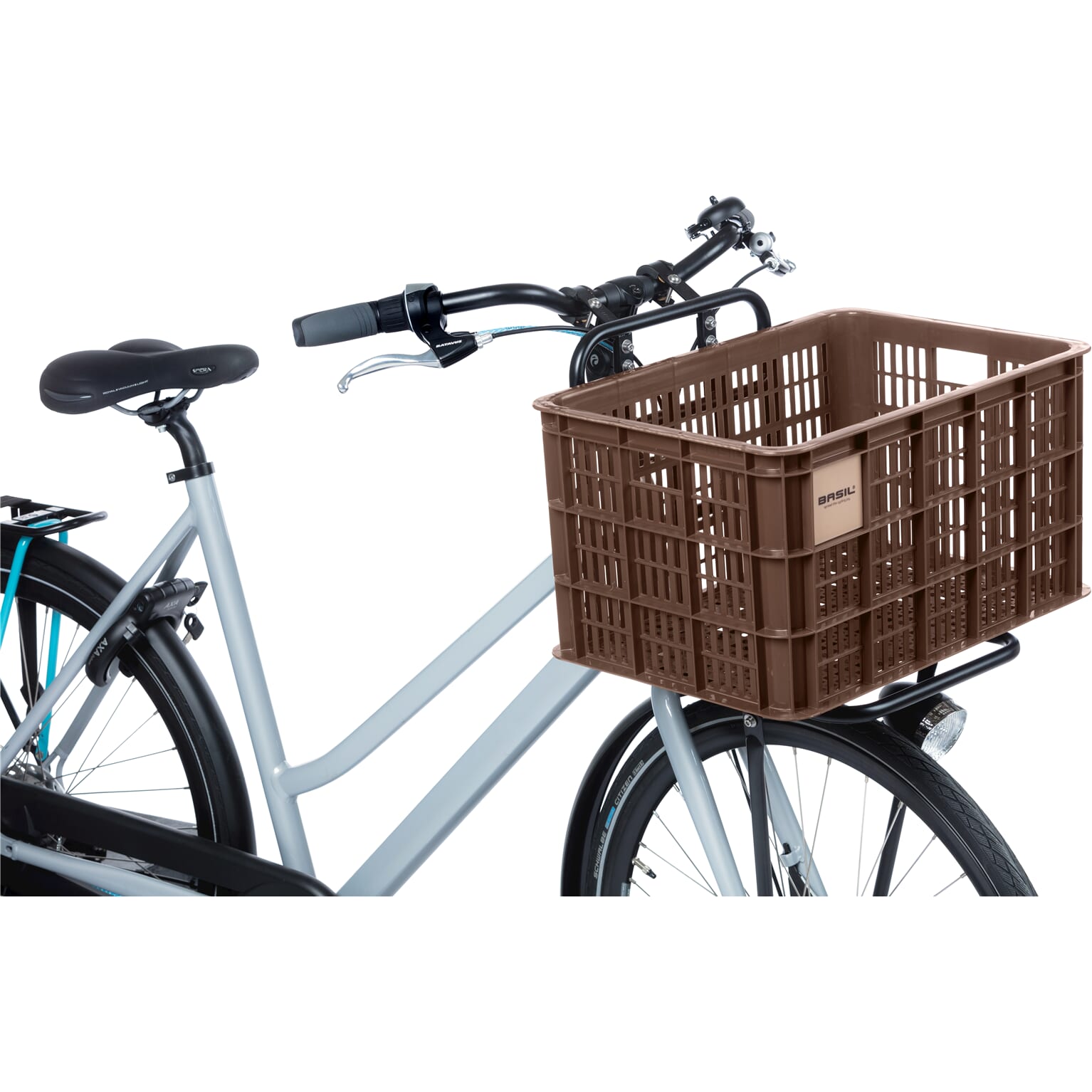 Basil fietskrat L bruin 40L recycled