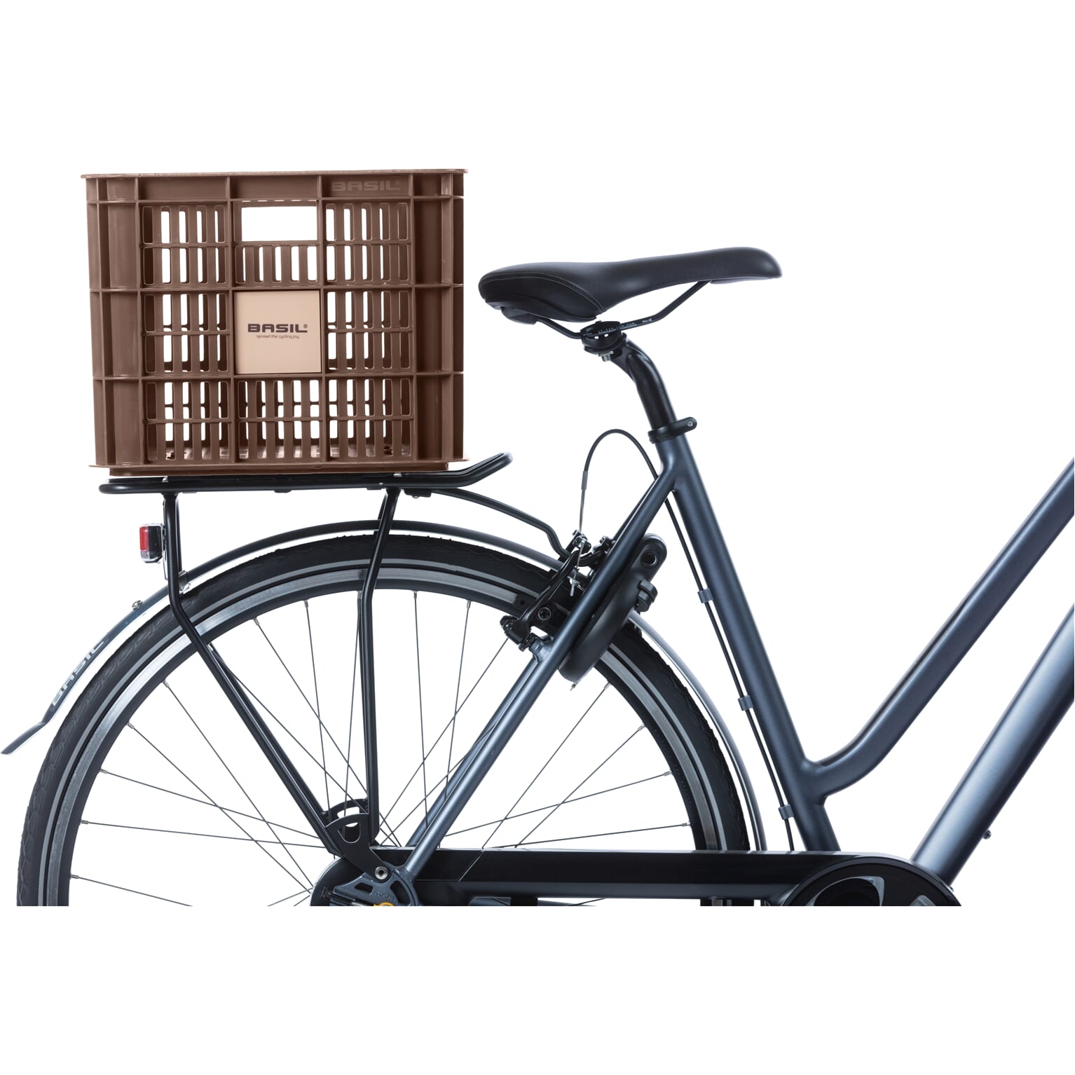 Basil fietskrat L bruin 40L recycled