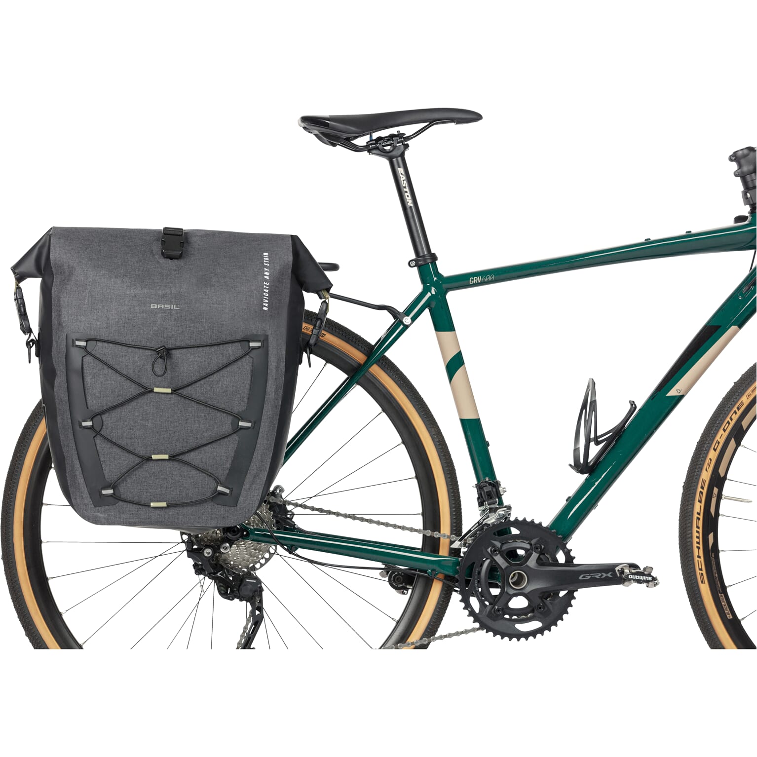 Basil fietstas enkel Navigator Storm MIK Side L zwart 25-31