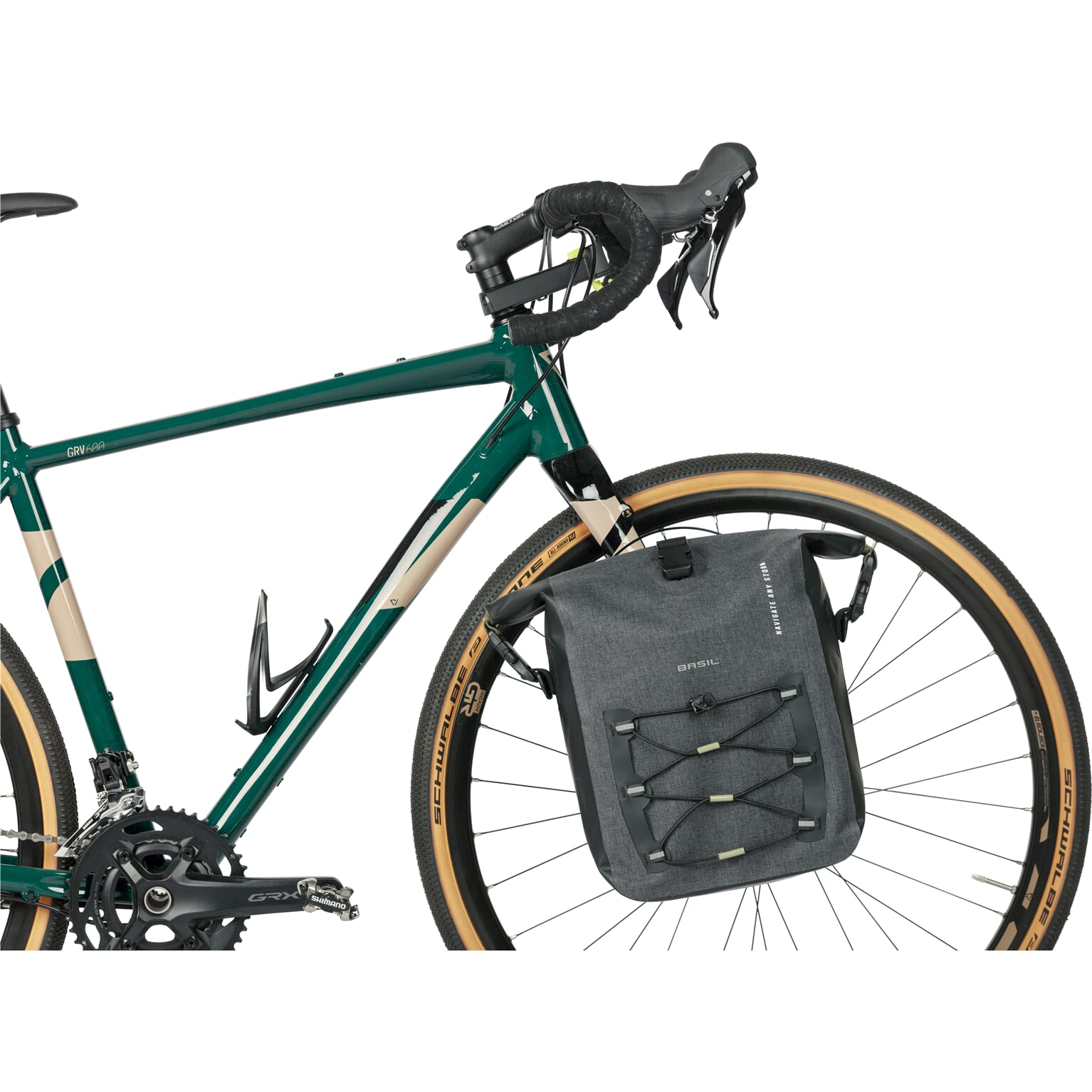 Basil fietstas enkel Navigator Storm MIK Side M zwart 12-15