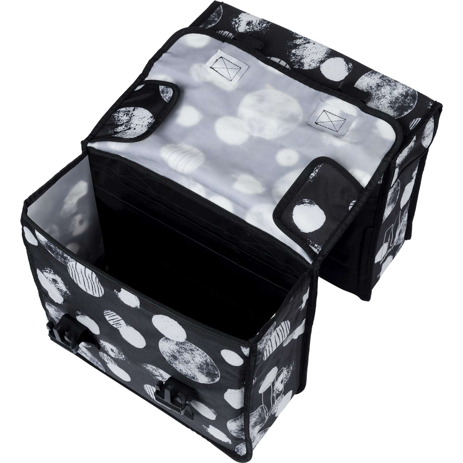 Basil fietstas dubbel Mara XL Sphere zwart/grijs 35L