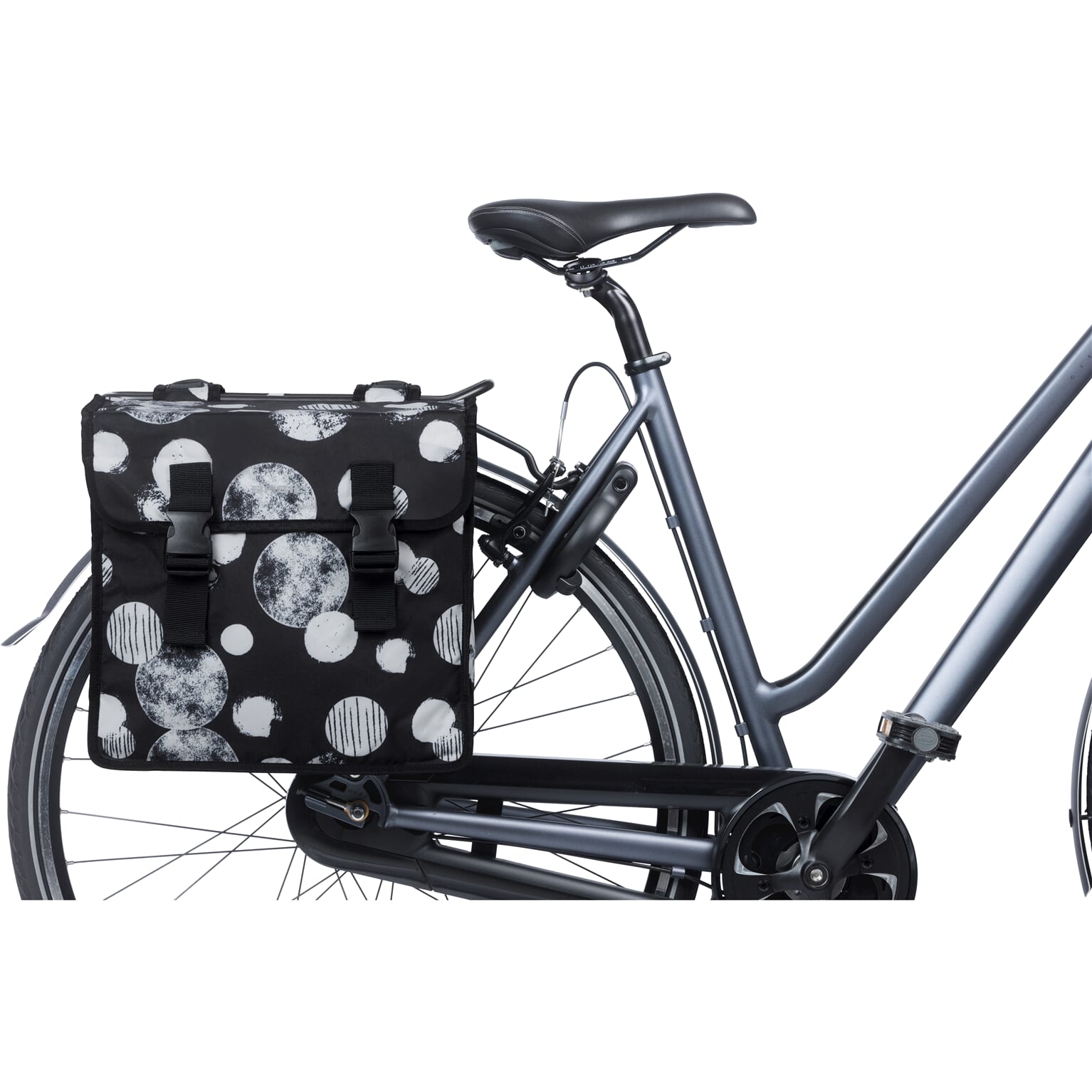 Basil fietstas dubbel Mara XL Sphere zwart/grijs 35L