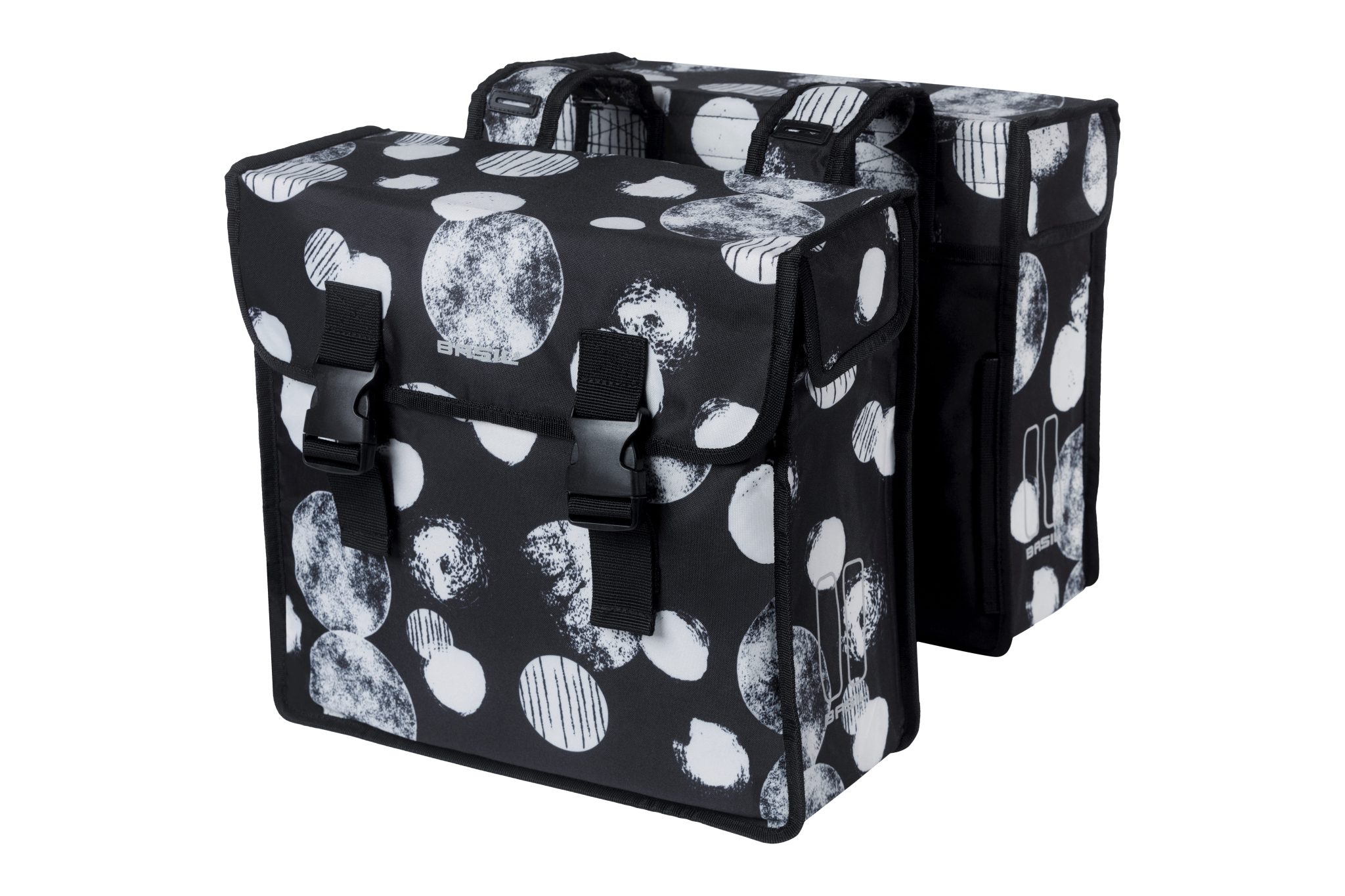 Basil fietstas dubbel Mara XL Sphere zwart/grijs 35L