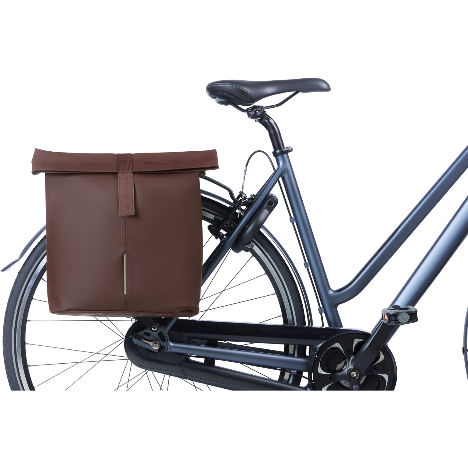 Basil fietstas dubbel City roasted bruin  28-32L