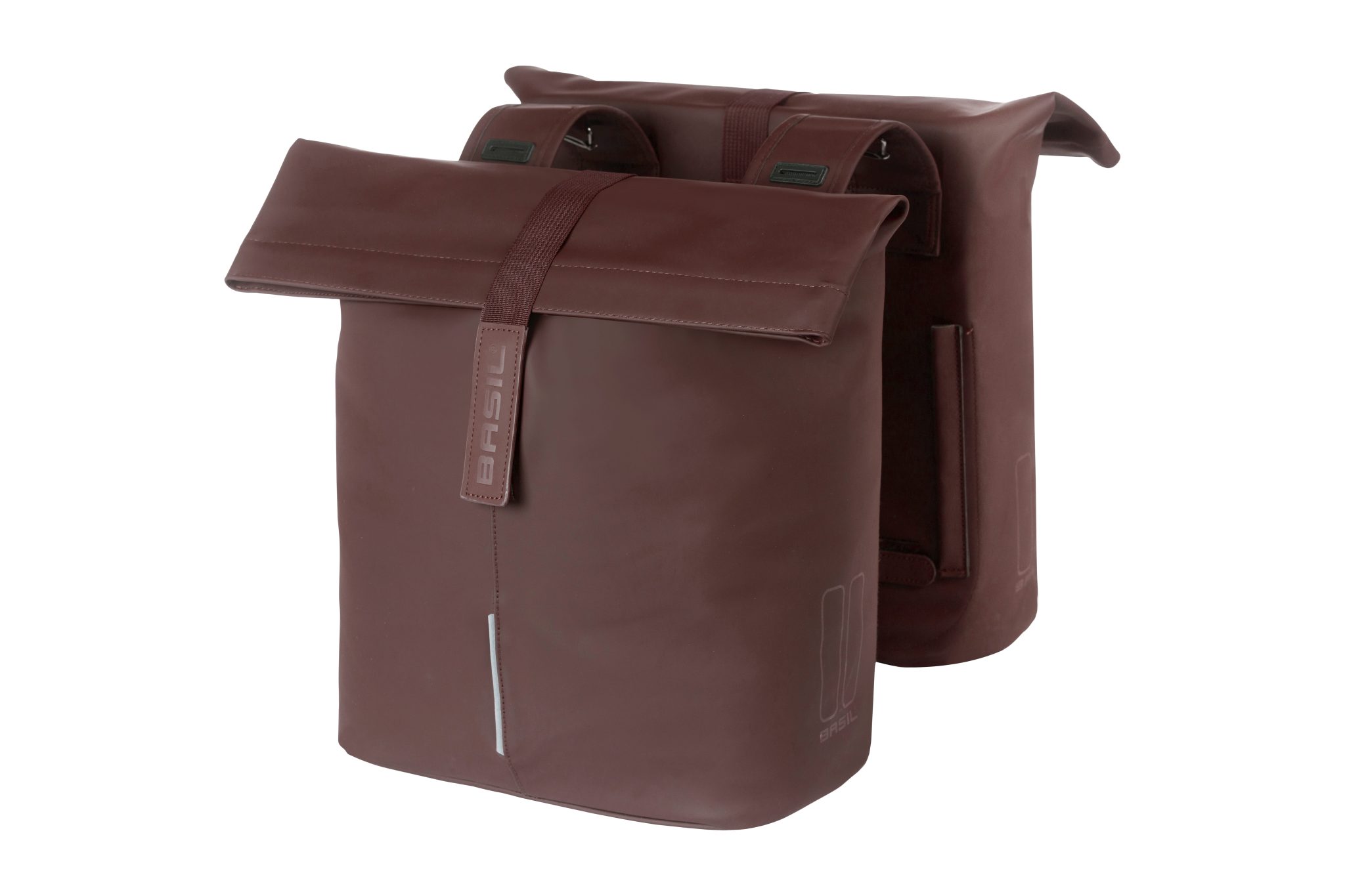 Basil fietstas dubbel City roasted bruin  28-32L