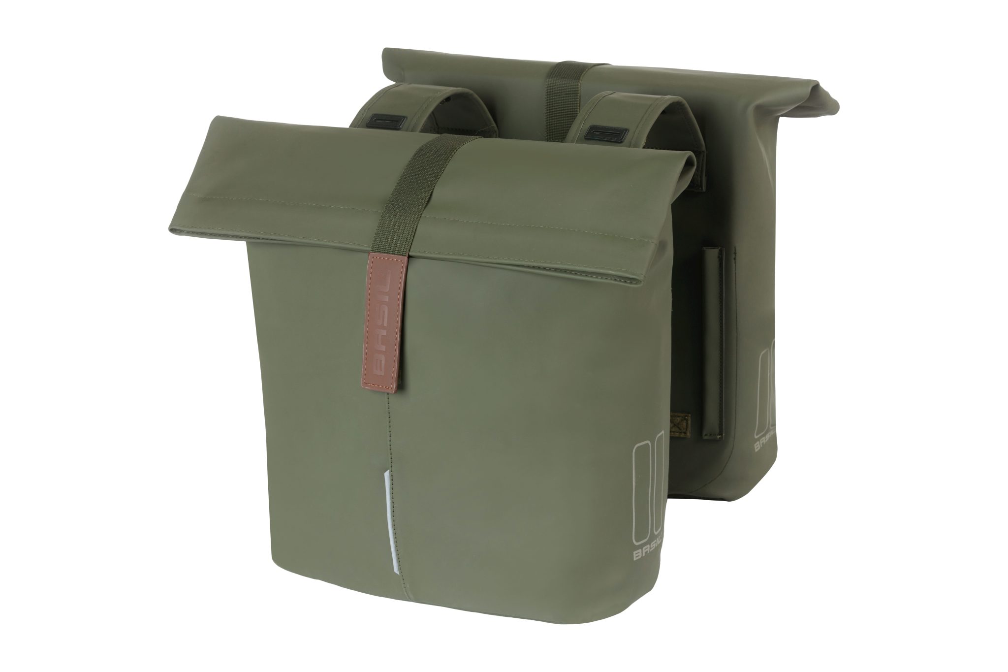 Basil fietstas dubbel City moss groen  28-32L