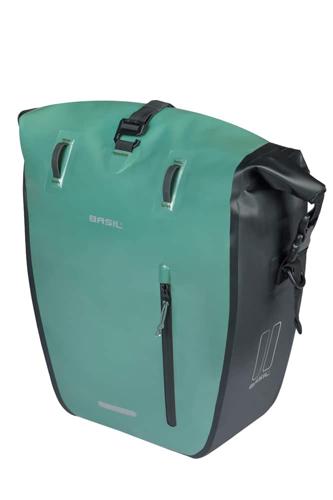 Basil fietstas enkel Rivo L MIK Hooks groen 25-31L