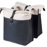 Basil fietstas dubbel Vive gebroken wit/zwart 28-35L