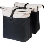 Basil fietstas dubbel Vive gebroken wit/zwart MIK 28-35L