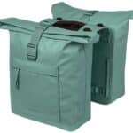 Basil fietstas dubbel Brooklyn zilver groen MIK 41L