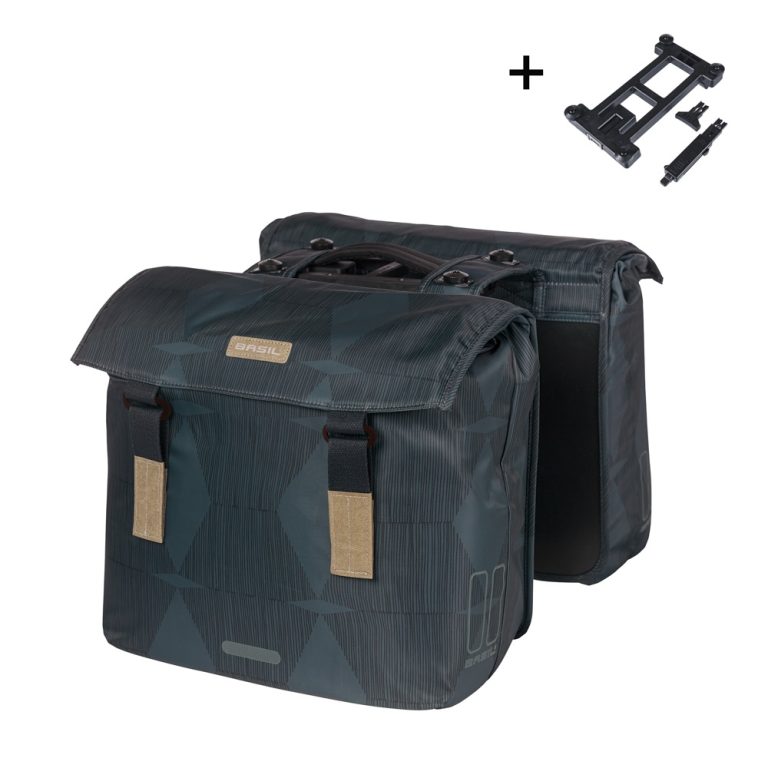 Basil fietstas dubbel Elegance estate blauw MIK 40-49L