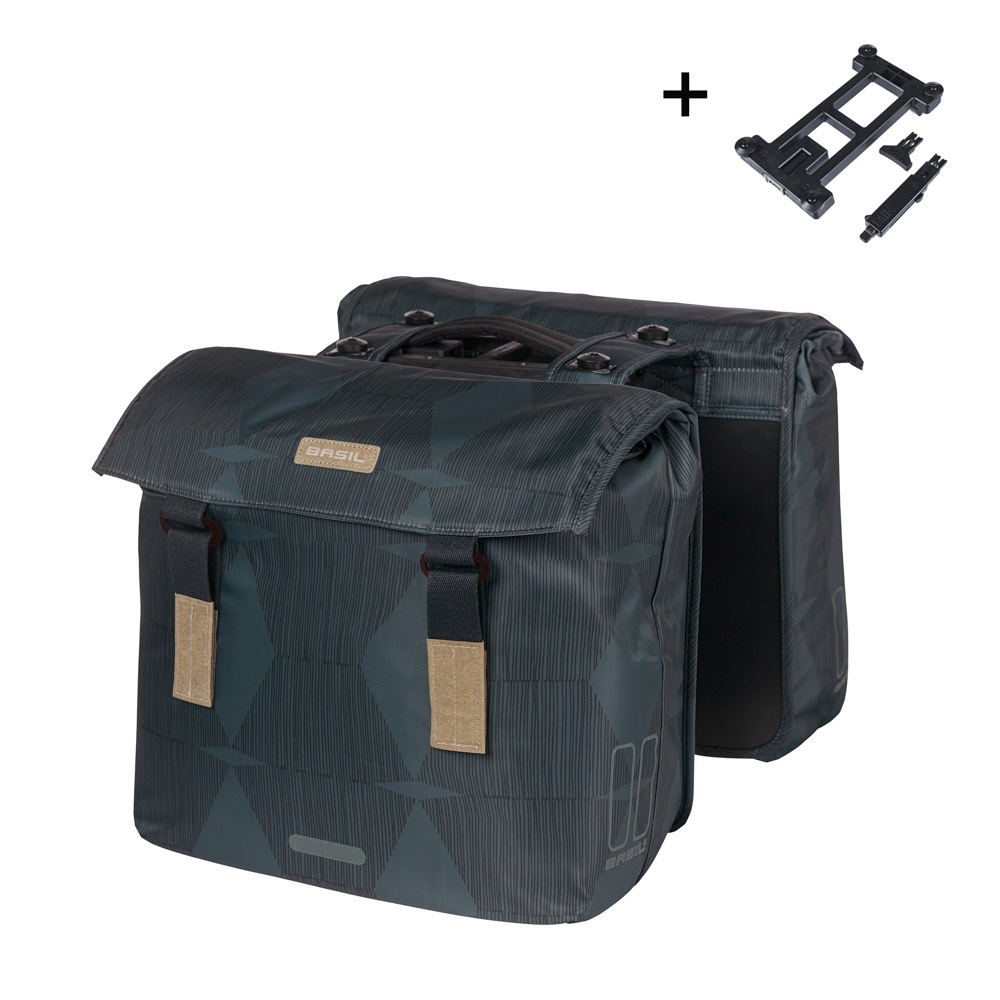 Basil fietstas dubbel Elegance estate blauw MIK 40-49L