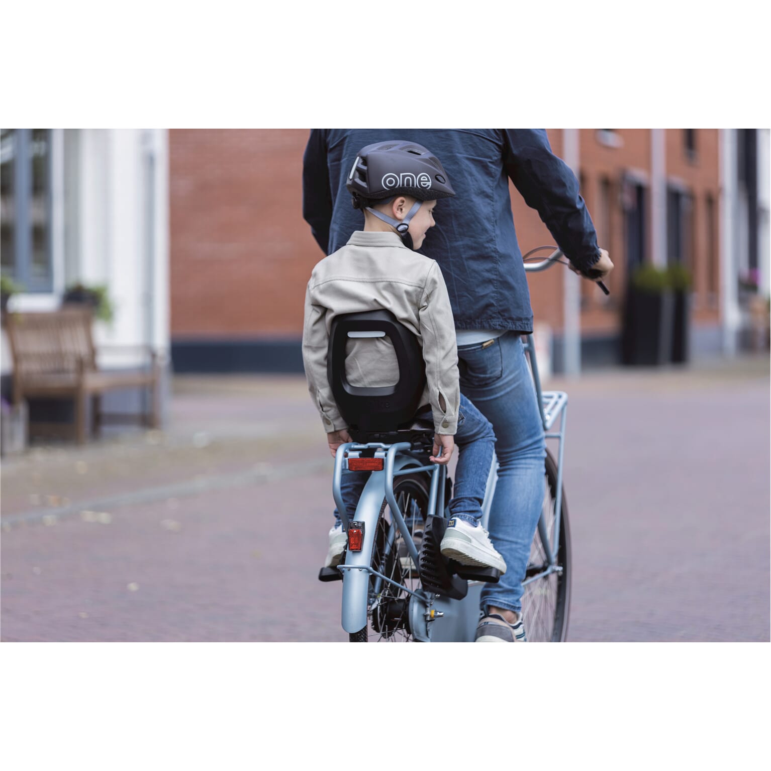 Bobike achterzitje junior One drager zwart/donker bruin