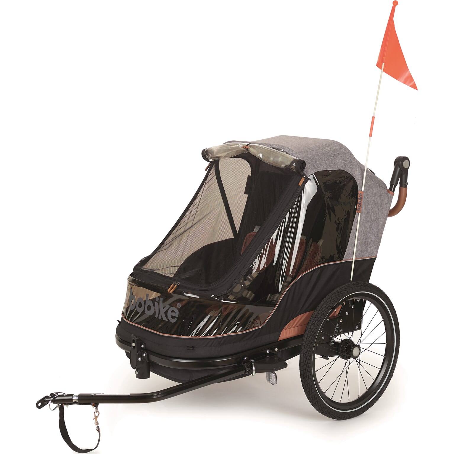 Bobike trailer 2 in 1 - Fietskar & Wandelwagen - Zwart/Bruin