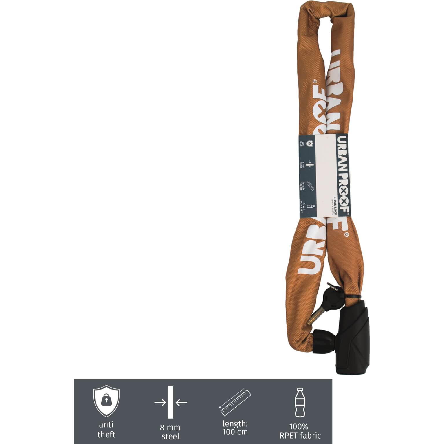 Urban Proof kettingslot 100/8 Recycled okergeel
