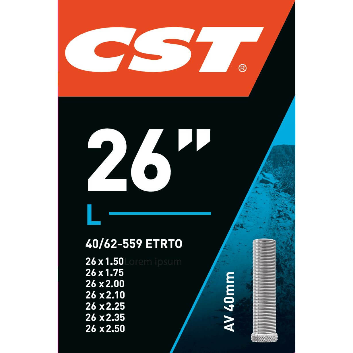 CST binnenband 26 x 1.50 - 2.50 av 40mm