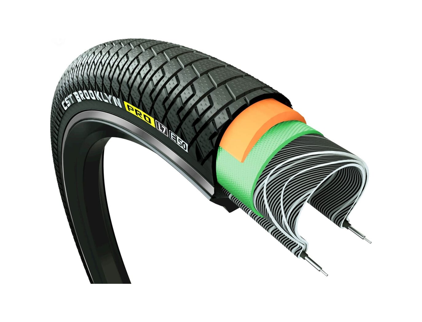 CST buitenband Brooklyn Pro 24 x 2.15 zwart reflectie