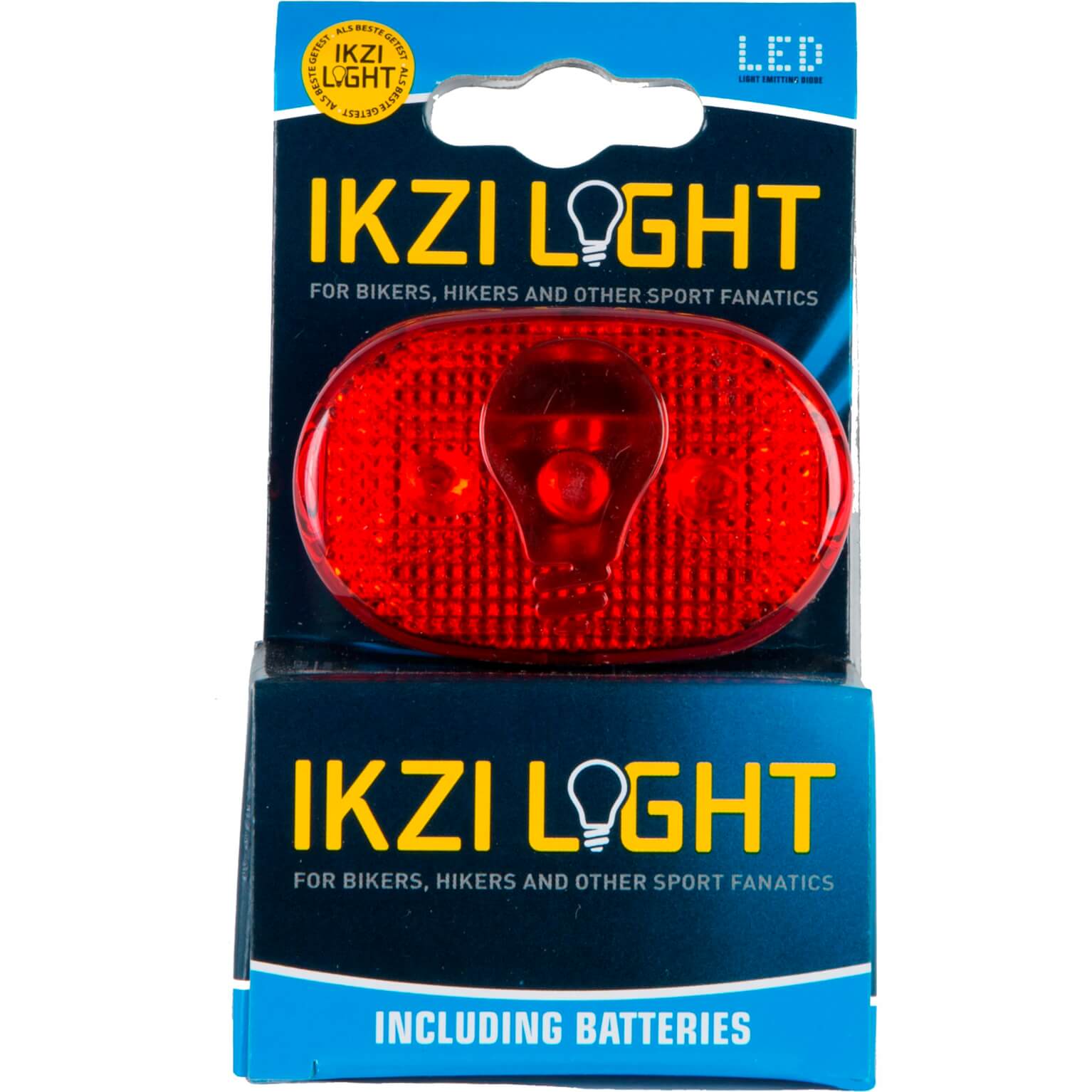 IKZI Light achterlicht ovaal 3 led batterij zadelpen
