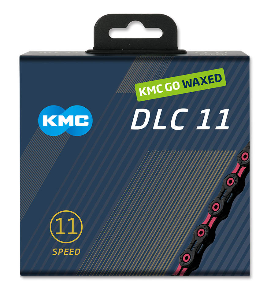 KMC ketting DLC11 black/pink 118s waxed