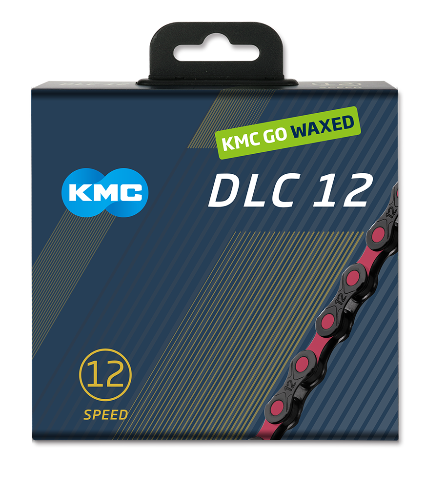 KMC ketting DLC12 black/pink 126s waxed