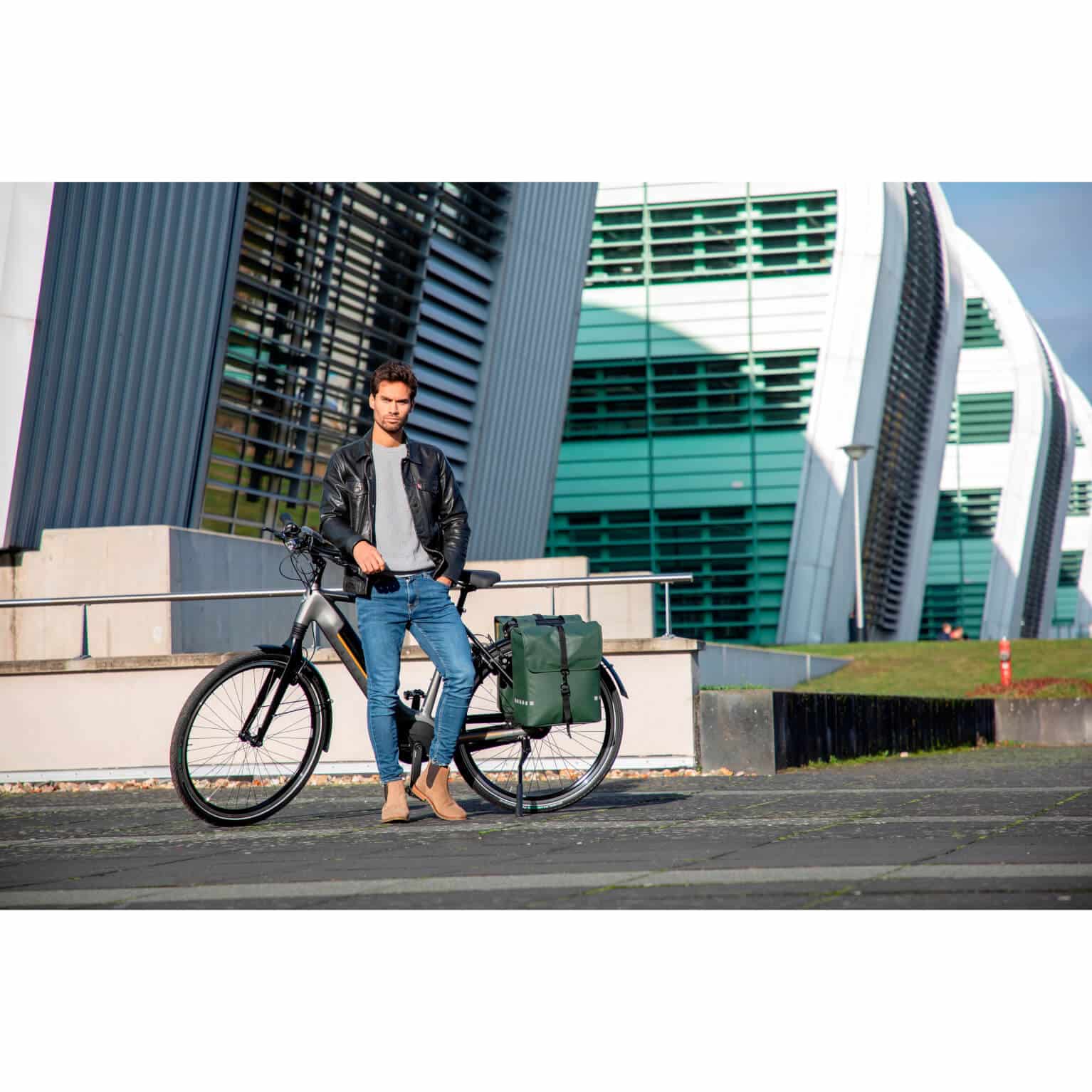 New Looxs fietstas dubbel Odense groen 39L