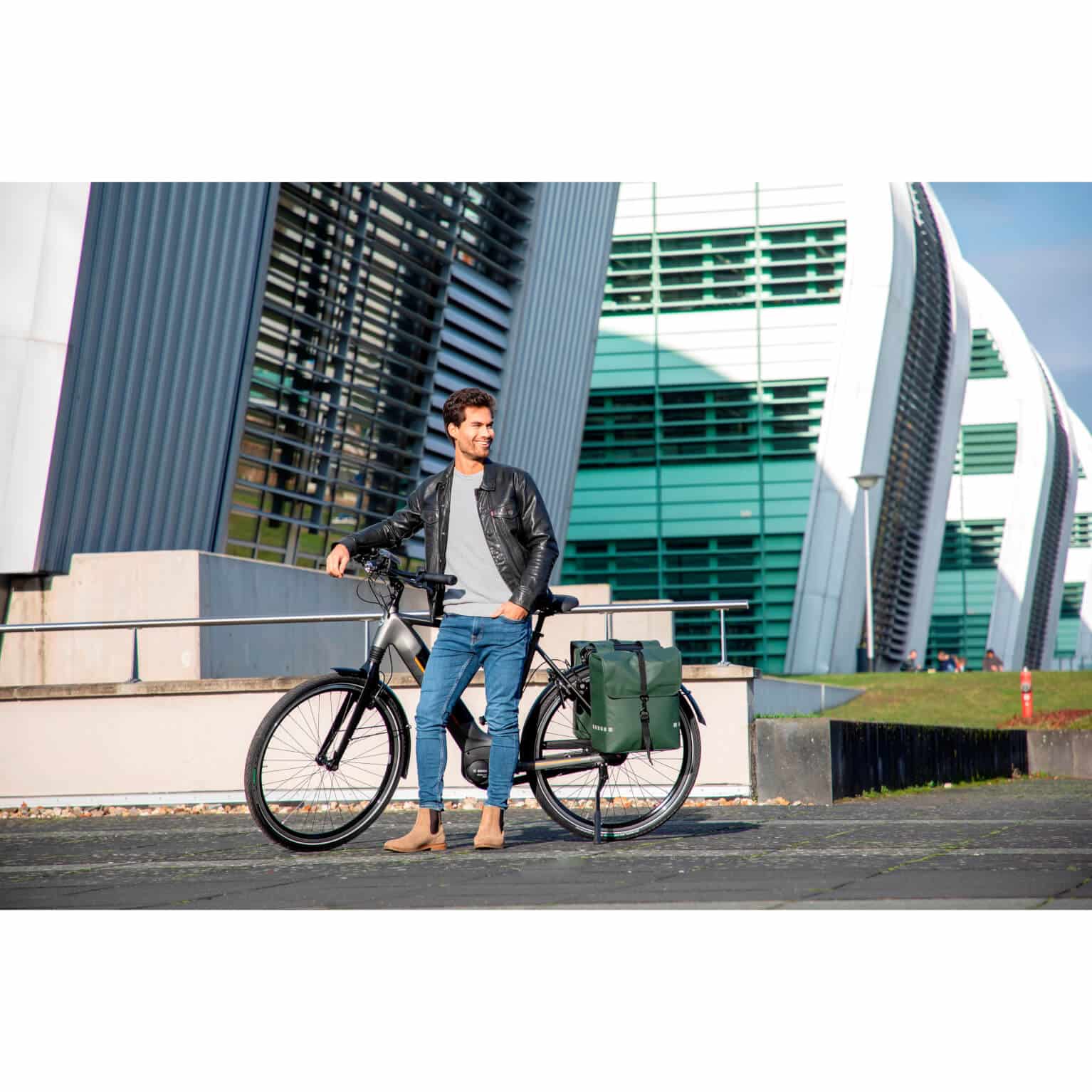 New Looxs fietstas dubbel Odense groen 39L