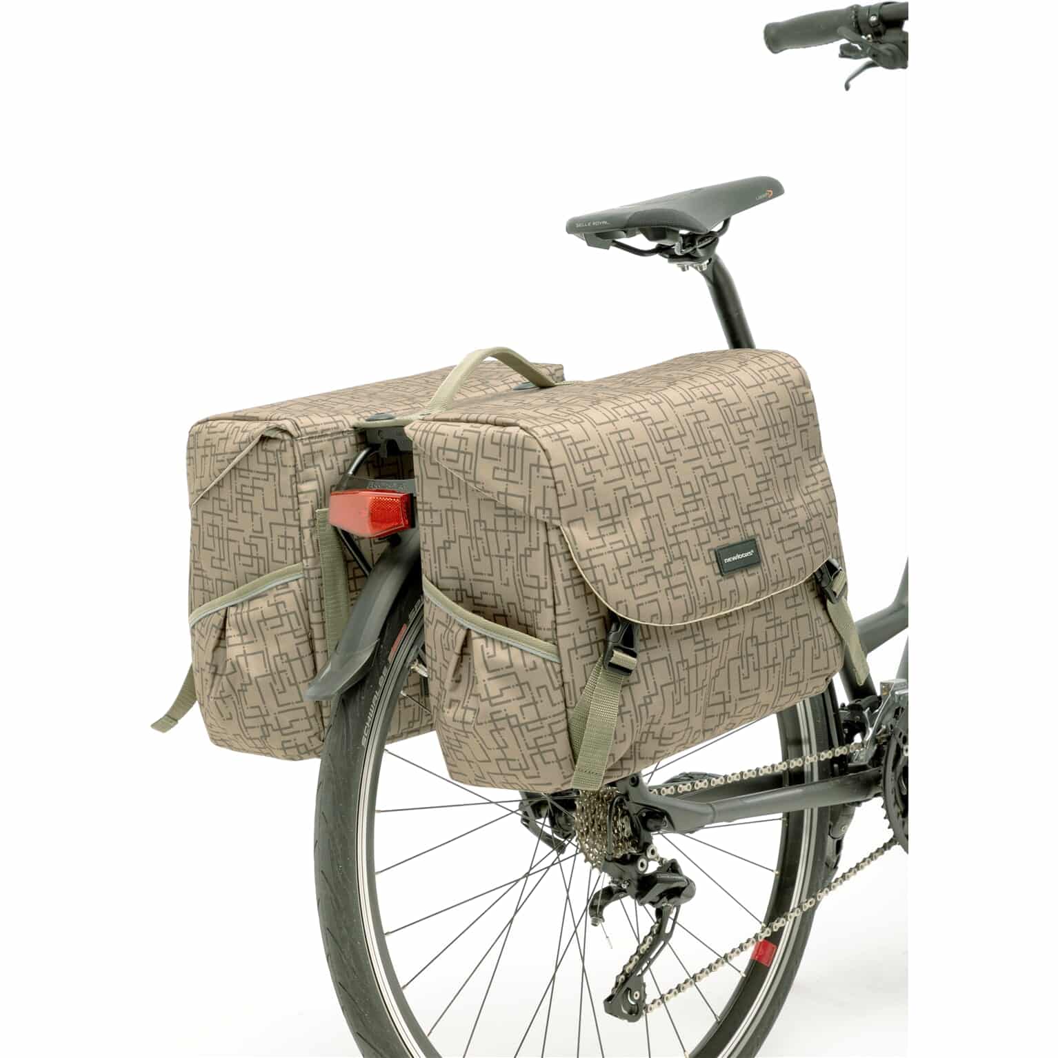New Looxs fietstas dubbel Mondi Joy Ivy walnoot Racktime 38L
