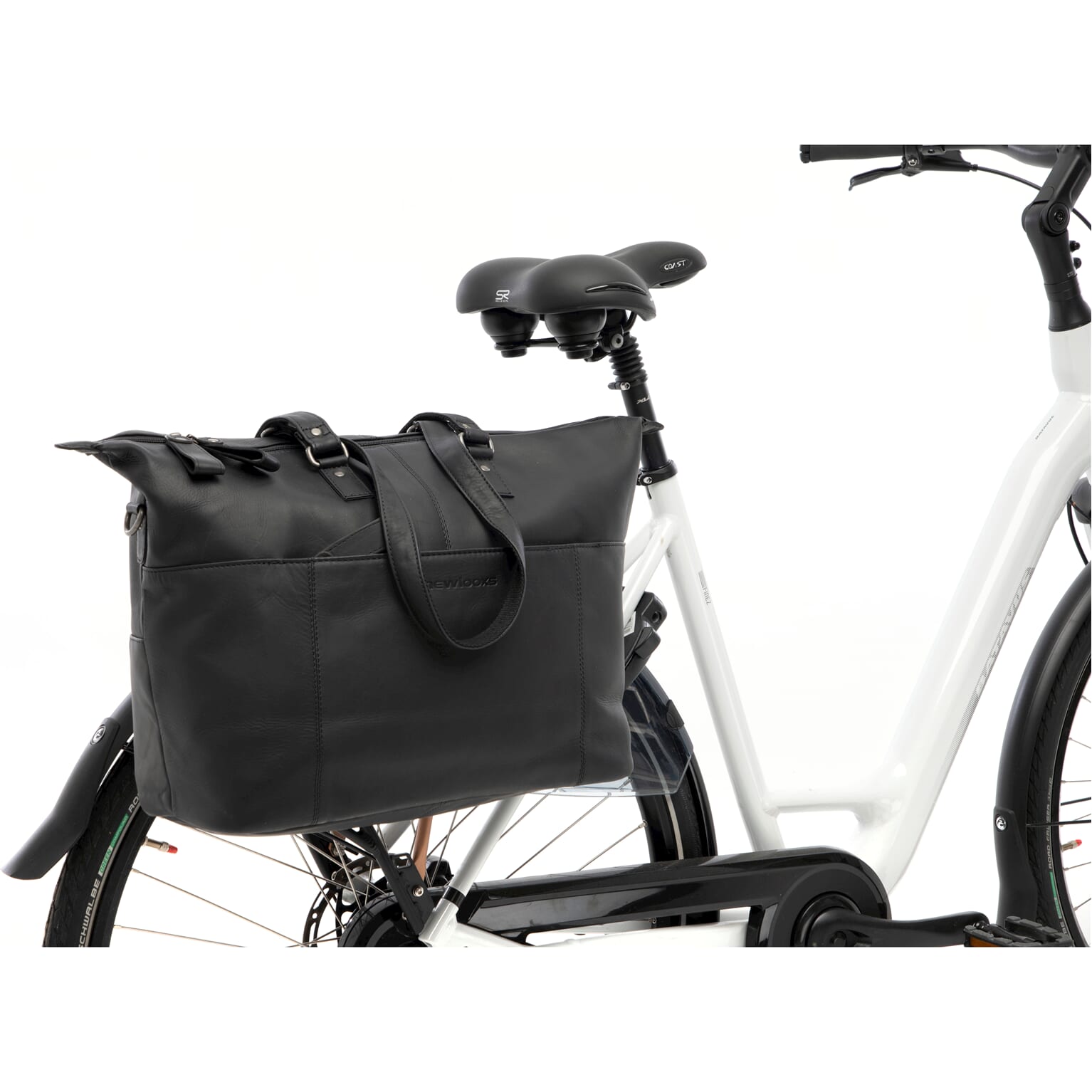 New Looxs leren laptop fietstas Verla zwart 21 liter