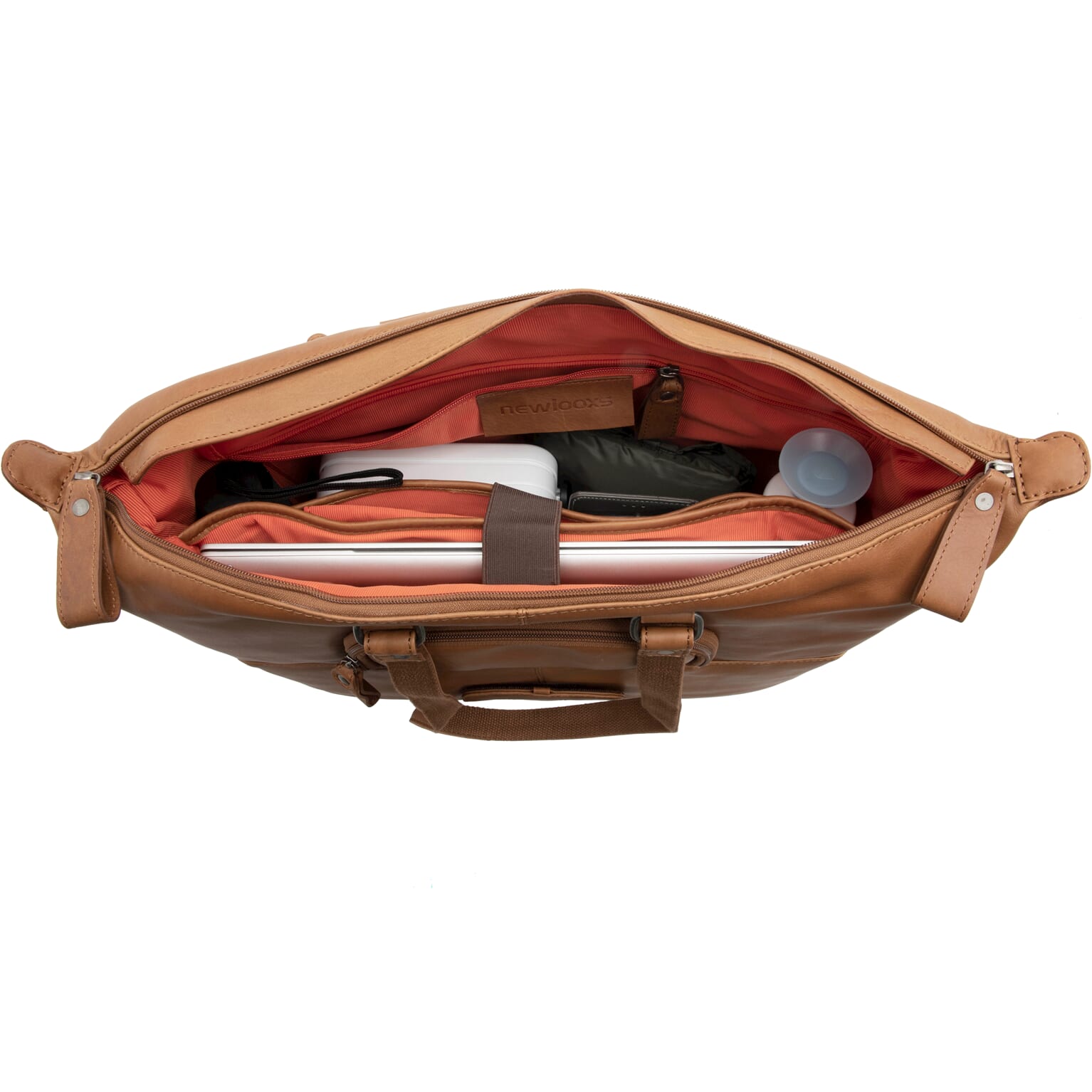 New Looxs leren laptop fietstas Verla cognac 21 liter