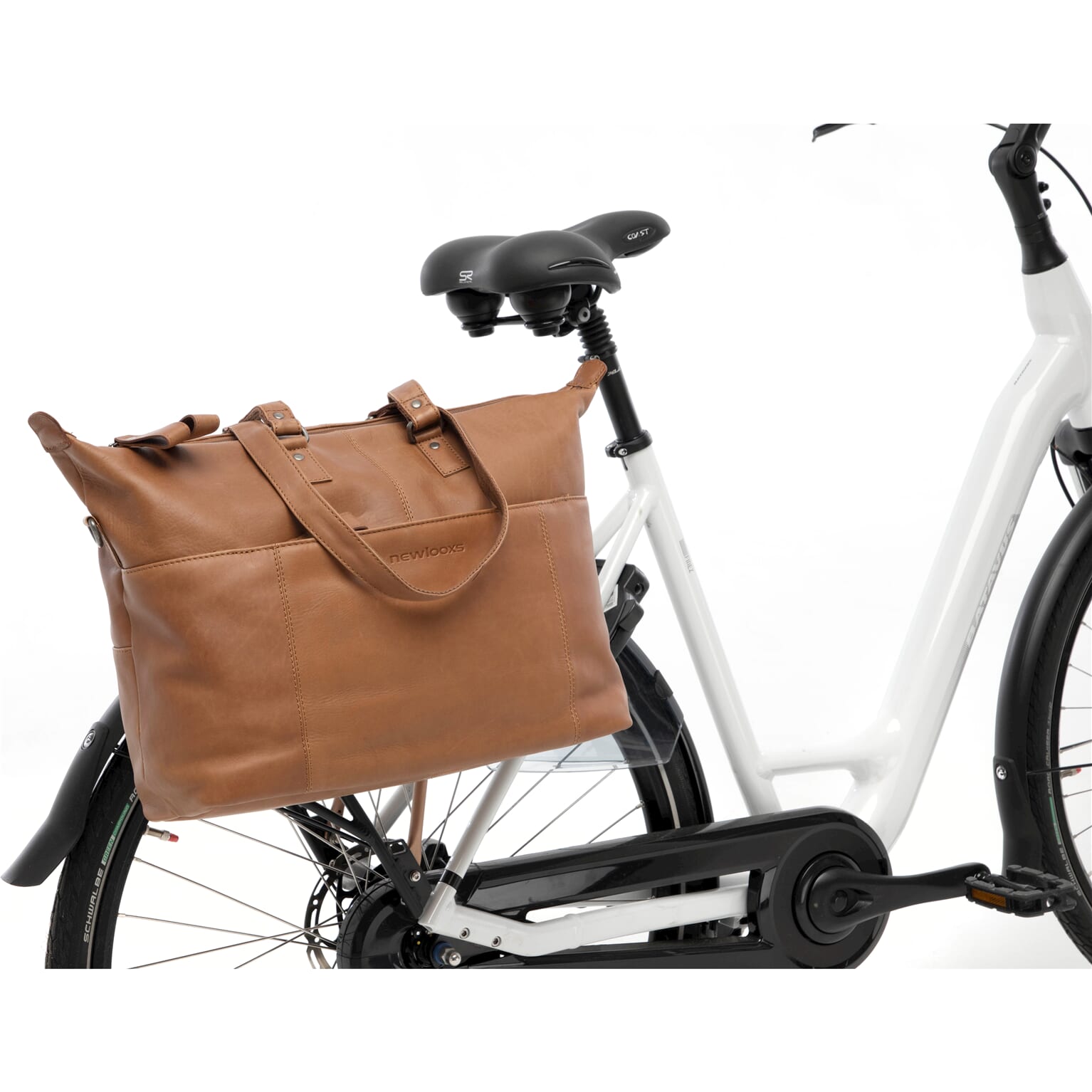 New Looxs leren laptop fietstas Verla cognac 21 liter