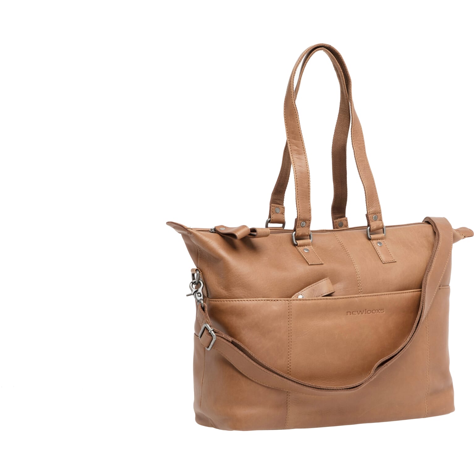 New Looxs leren laptop fietstas Verla cognac 21 liter