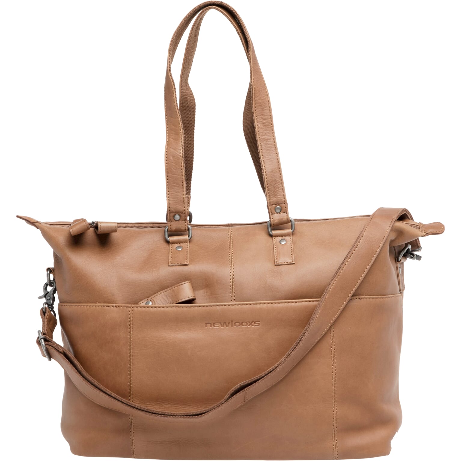 New Looxs leren laptop fietstas Verla cognac 21 liter